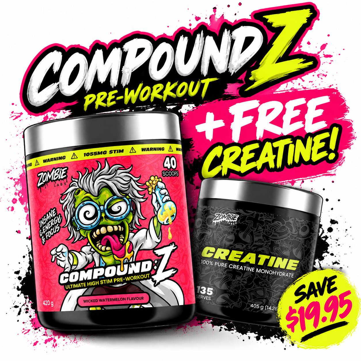 Zombie Labs Compound Z Pre-Workout + FREE Creatine