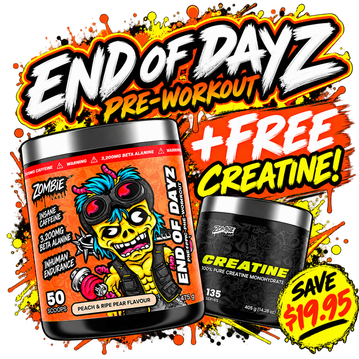 Zombie Labs End of Dayz Pre-Workout + FREE Creatine
