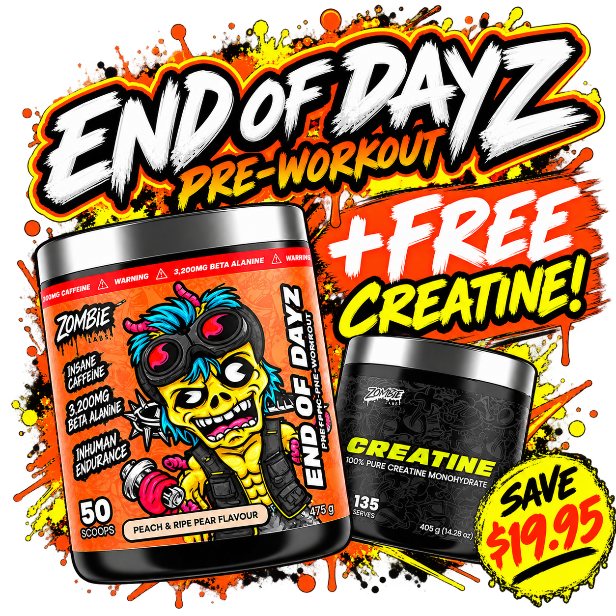 Zombie Labs End of Dayz Pre-Workout + FREE Creatine
